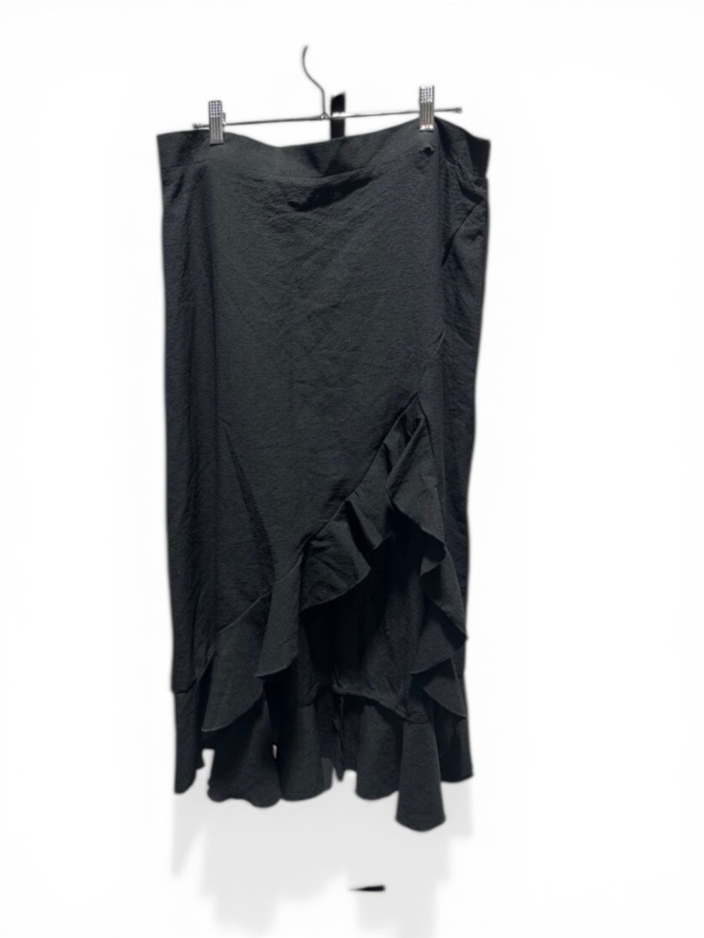 NWOT XL/1X Black Ruffle Flowy Western Festival Skirt Travel Friendly Vacation